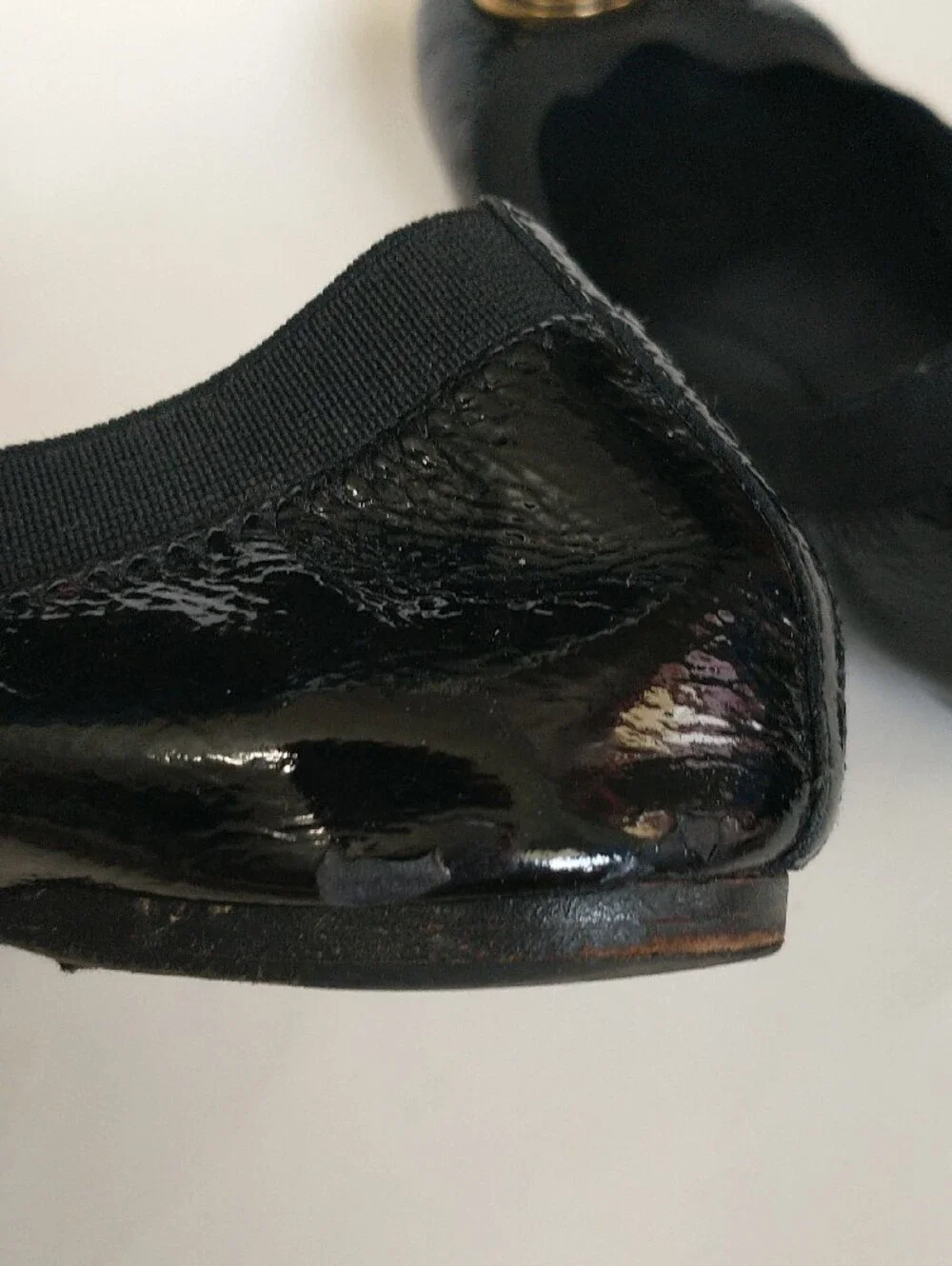 Tory Burch Women’s Black Patent Leather Logo Ballet Flats. SIZE 6.5